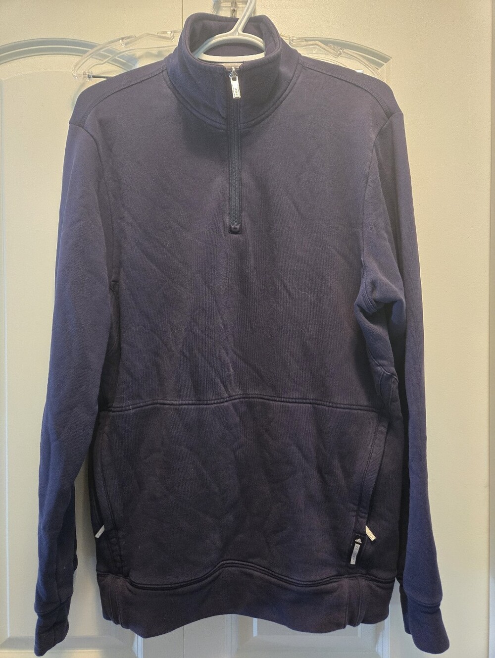 Adidas Men's Navy Quarter-Zip Pullover Sweater